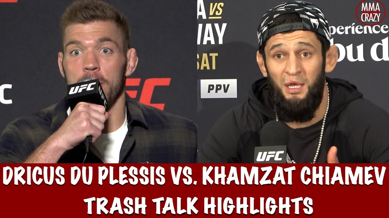 Dricus Du Plessis vs. Khamzat Chimaev Trash Talk Highlights UFC 319 background