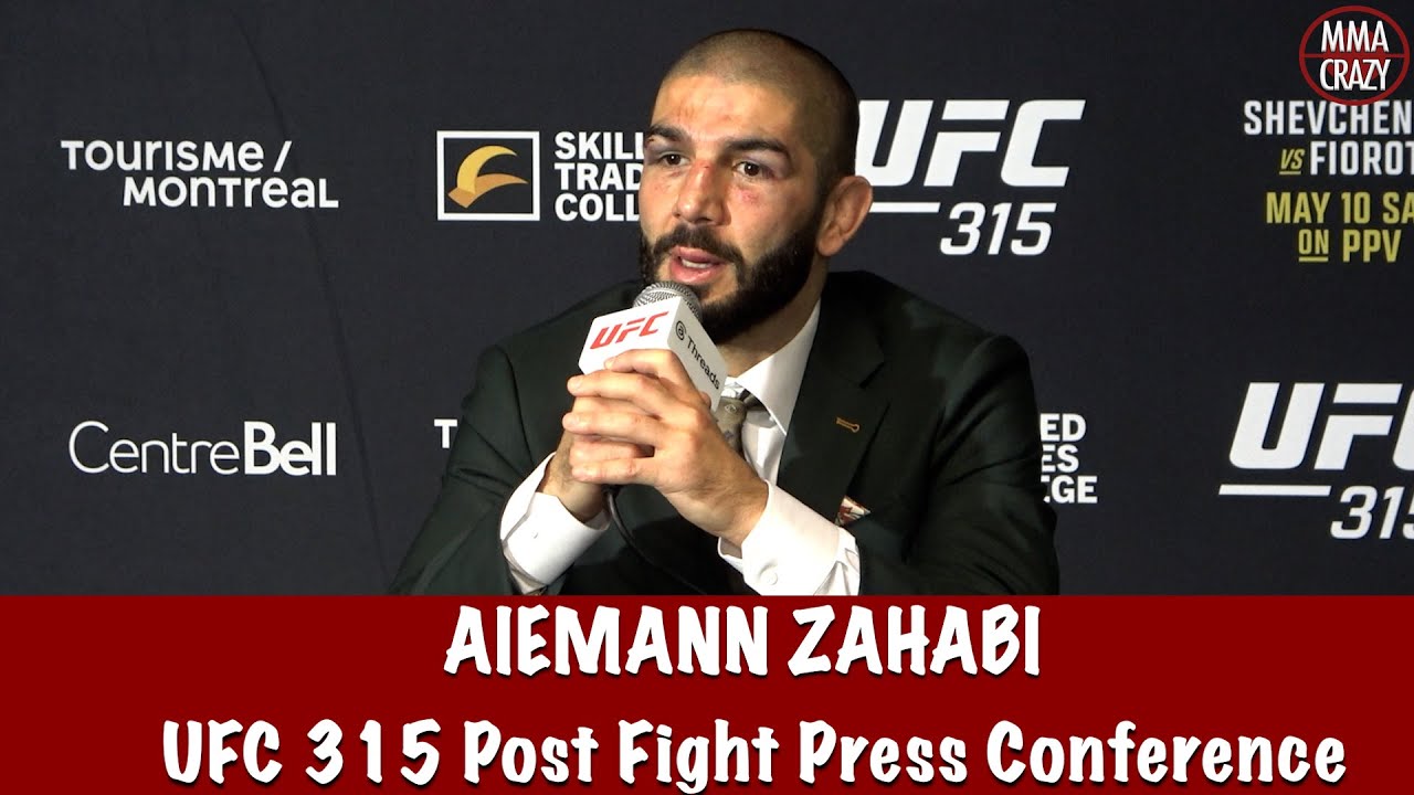 Aiemann Zahabi “We gave people a war” Reacts to win over Jose Aldo & retirement at UFC 315 background