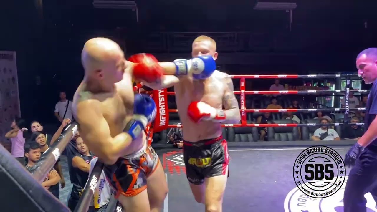 Hugh Sinbi Muay Thai 🇦🇺 (red) v Keivan Tiger Muay Thai 🇮🇷 (blue) backdrop