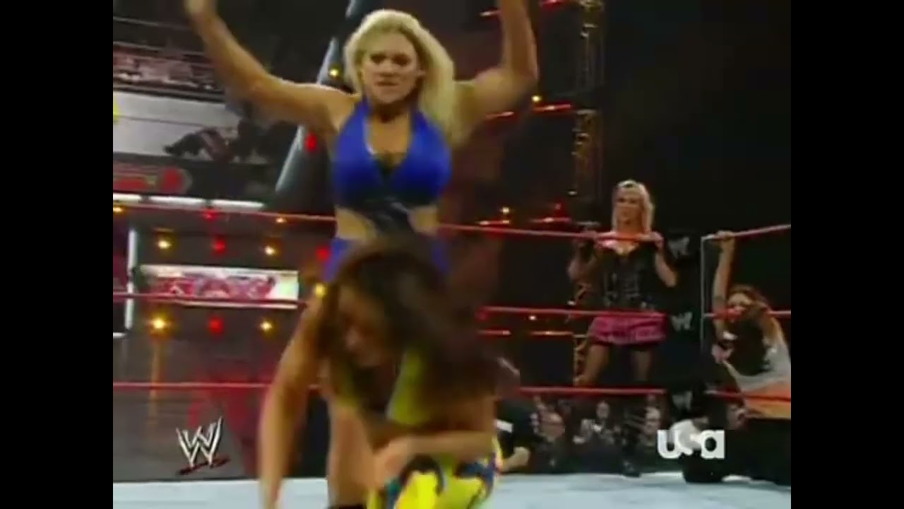 FULL MATCH - Hall, Melina & Phoenix vs. James, Maria & Ashley - 6-Diva Tag Match: Raw, Jan. 14, 2008 background