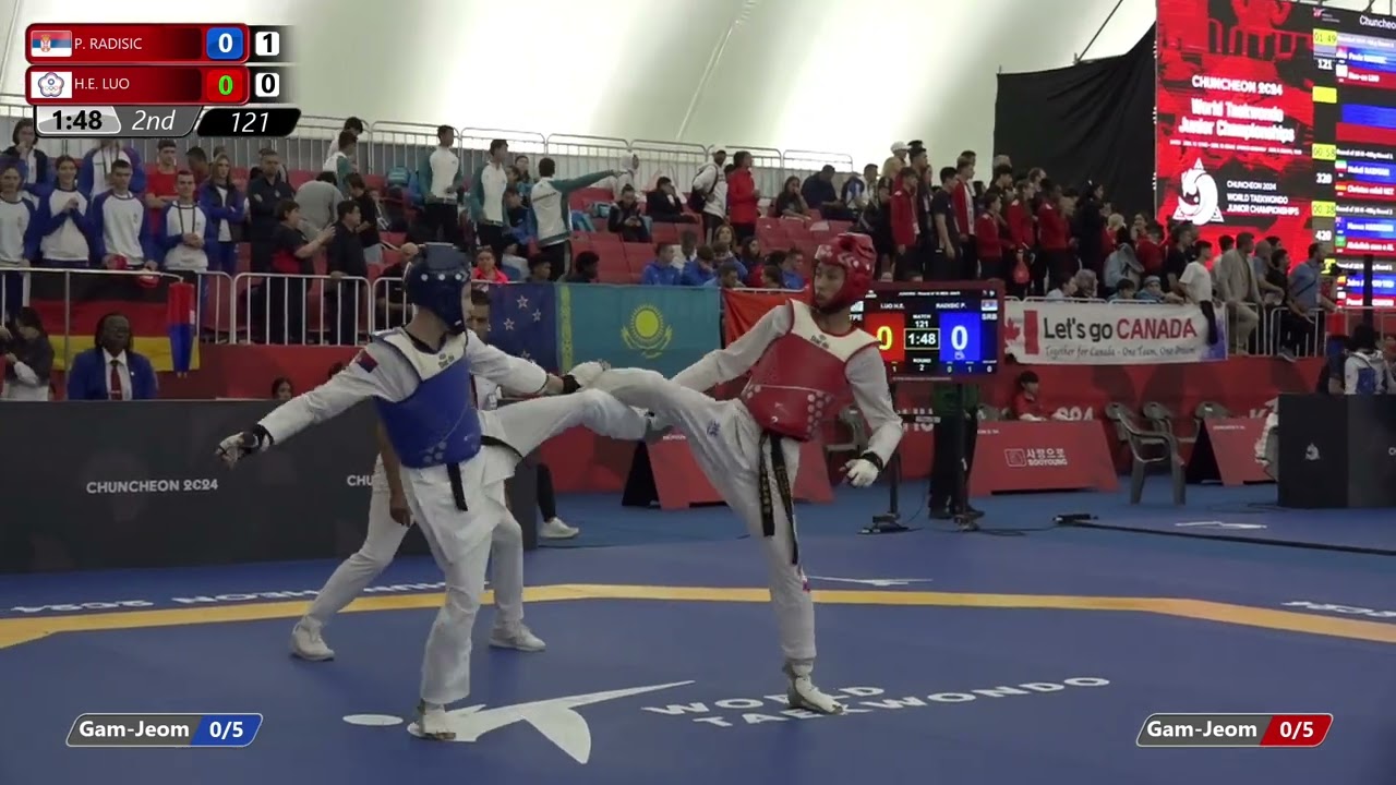 121 Round of 16 Men 48kg SRB P RADISIC TPE H E LUO background