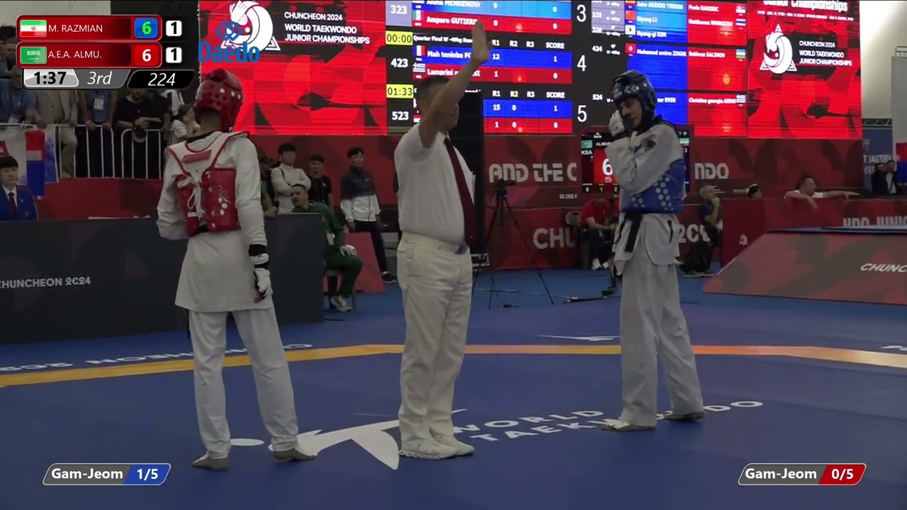 224 Quarterfinals Men 48kg IRI M RAZMIAN KSA A E A ALMU background