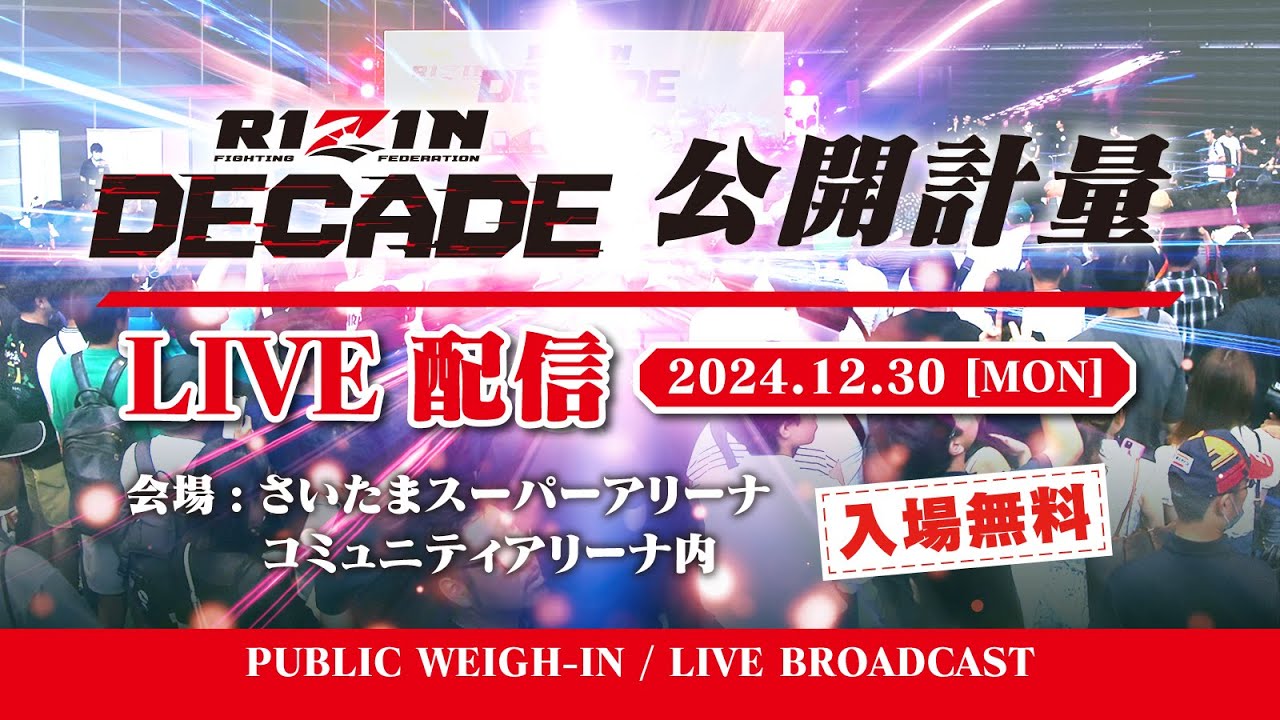 【公開計量】RIZIN DECADE | 雷神番外地&Yogibo presents RIZIN.49 background