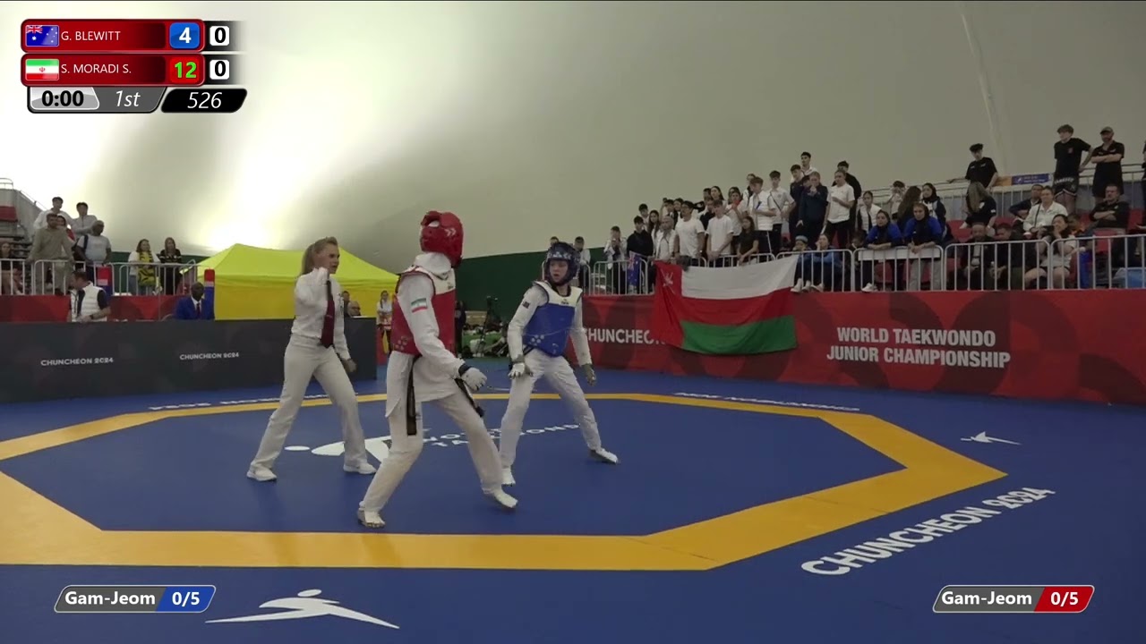 526 Quarterfinals Women 63kg AUS G BLEWITT IRI S MORADI S background