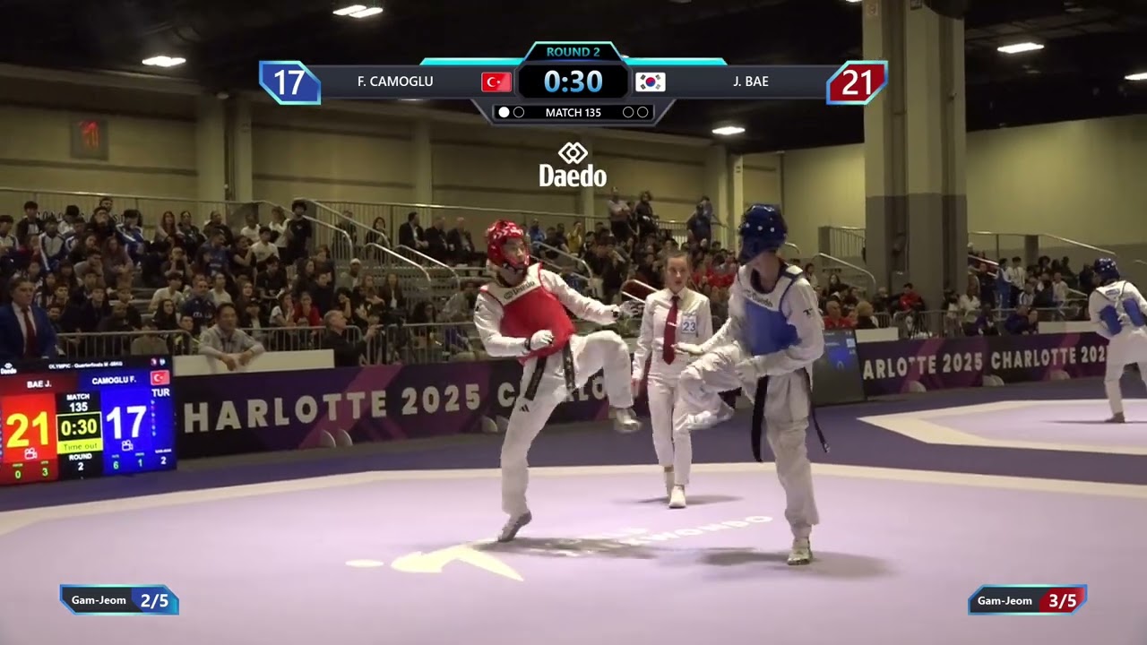 135 Quarter Finals M 58kg KOR J BAE TUR F CAMOGLU PGM background