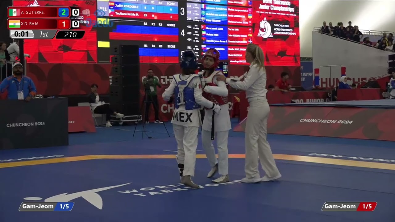 210 Round of 32 Women 49kg MEX A GUTIERRE IND X D RAJA
