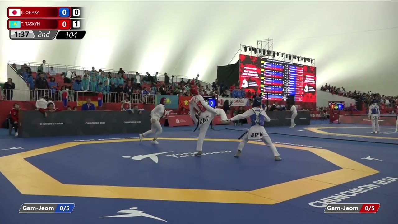 104 Round of 64 Men 48kg JPN K OHARA KAZ T TASKYN backdrop