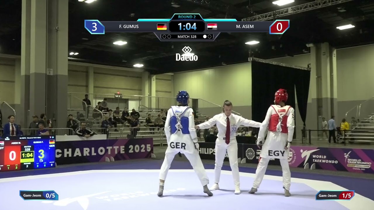 328 Round of 16 M 58kg GER F GUMUS EGY M ASEM PGM