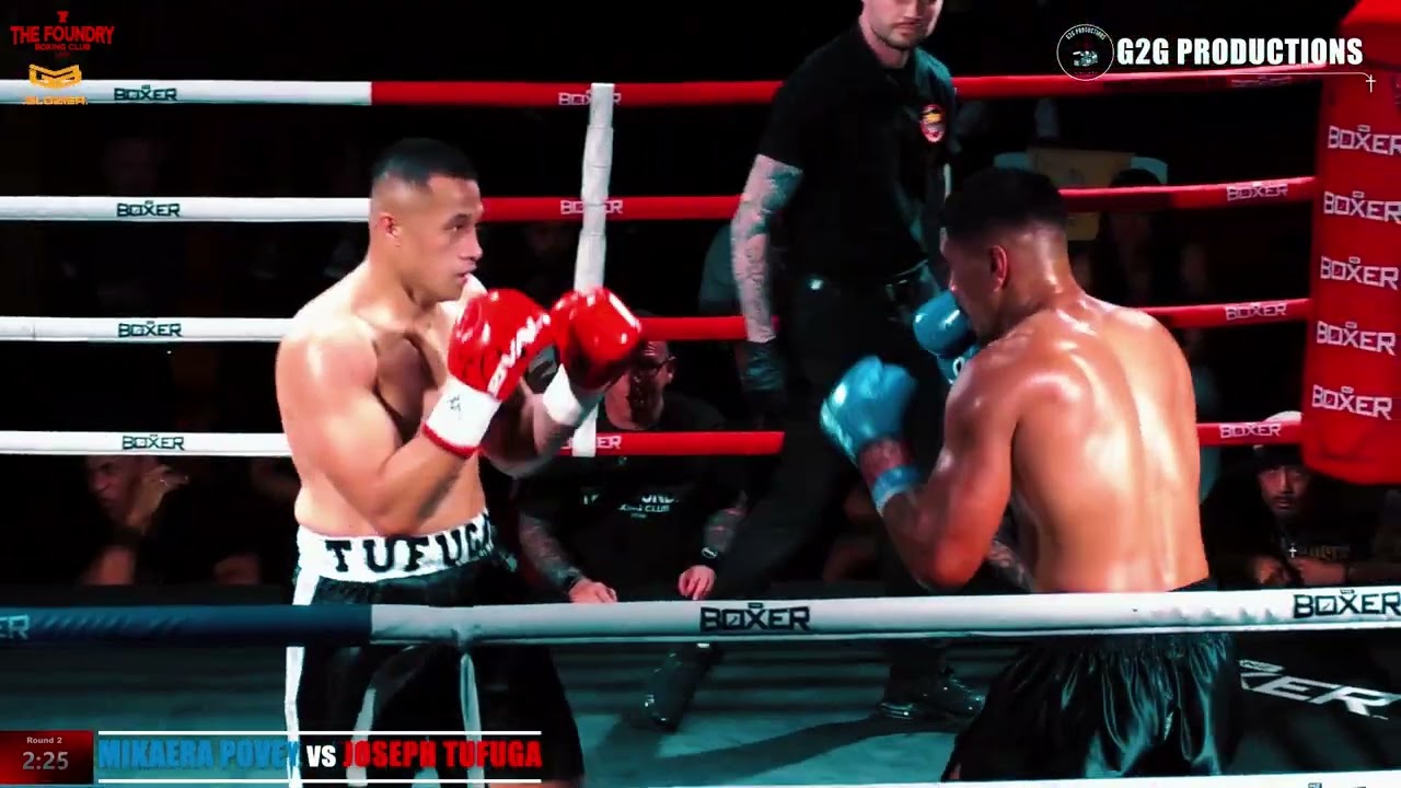 THE FOUNDRY & GLOZIER BOXING BARBER BASH 2 - MIKAERA POVEY vs JOSEPH TUFUGA Pro Boxing Fight