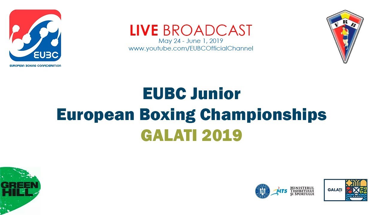 EUBC Junior European Boxing Championships GALATI 2019 Day 2 Ring A background