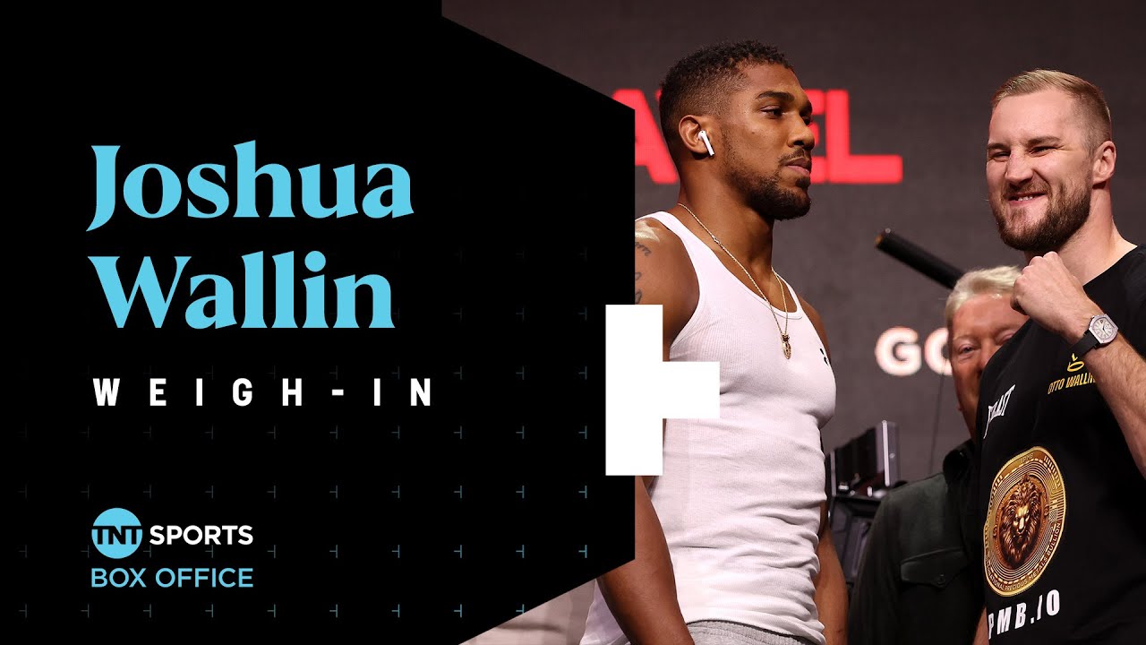 Anthony Joshua & Otto Wallin weigh-in and face-off for final time ahead of #DayOfReckoning ๐ธ๐ฆ background