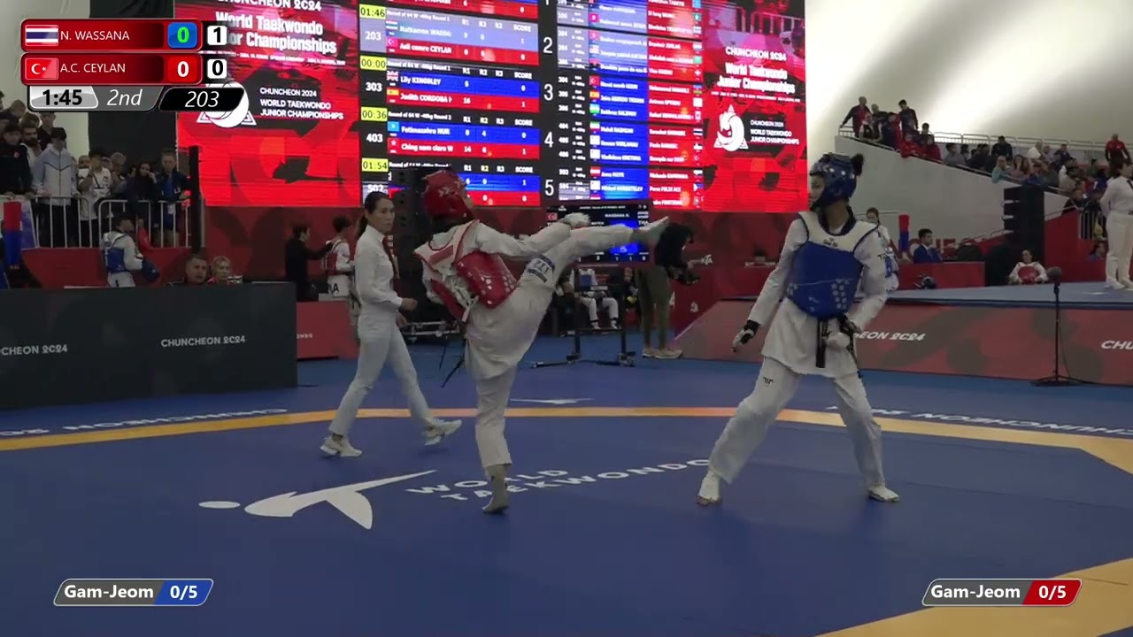 203 Round of 64 Women 49kg THA N WASSANA TUR A C CEYLAN background