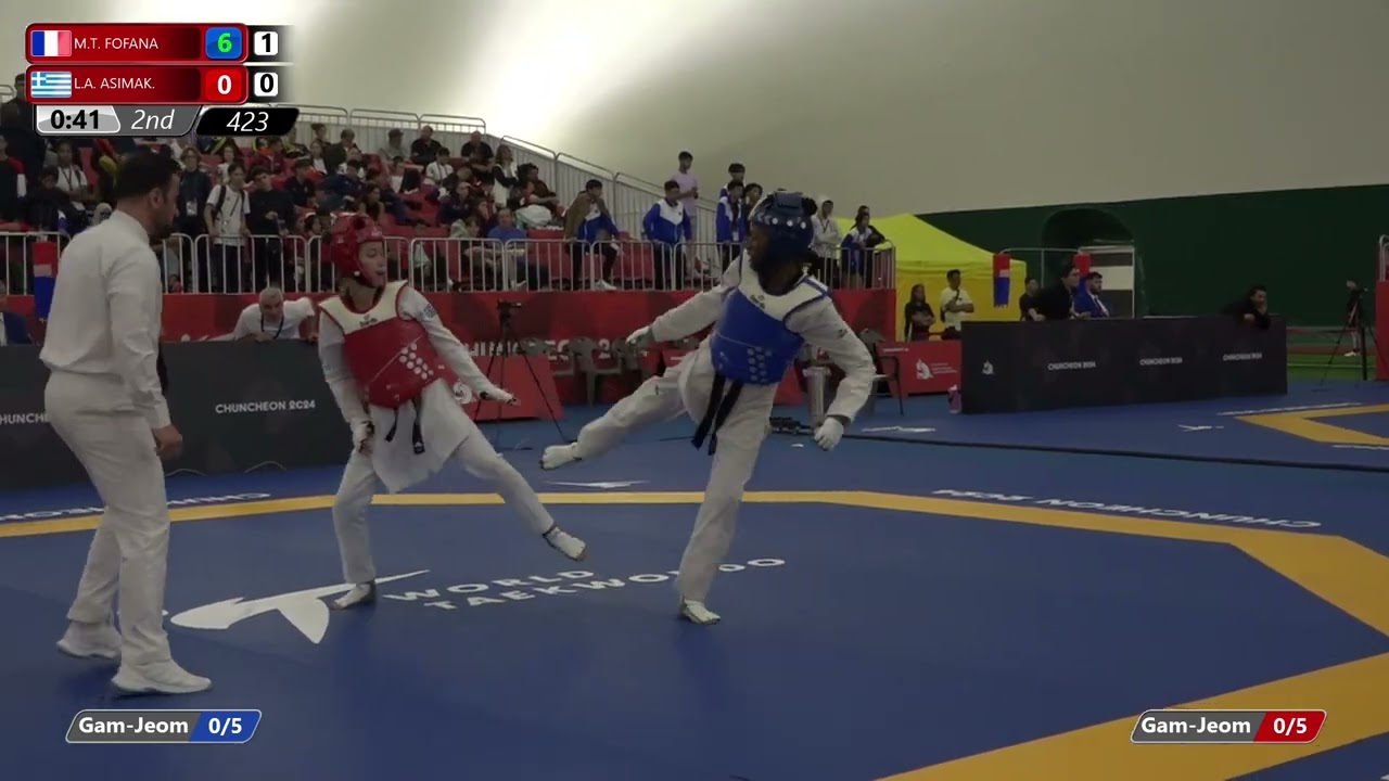 423 Quarterfinals Women 49kg FRA M T FOFANA GRE L A ASIMAK background
