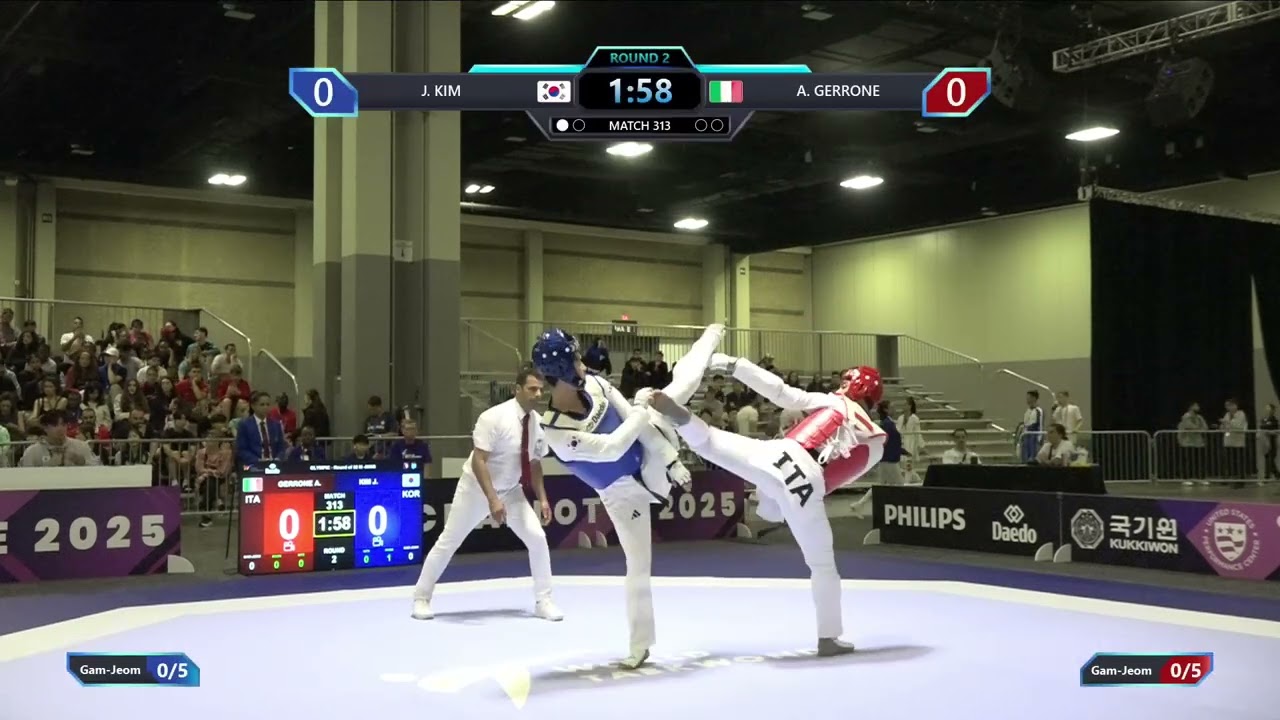 313 Round of 32 M 80kg KOR J KIM ITA A GERRONE PGM background