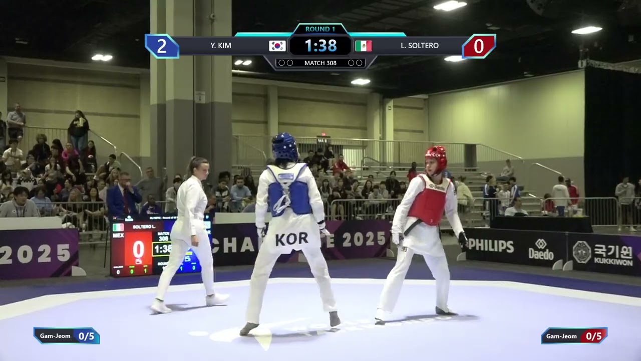 308 Round of 64 W 67kg KOR Y KIM MEX L SOLTERO PGM background