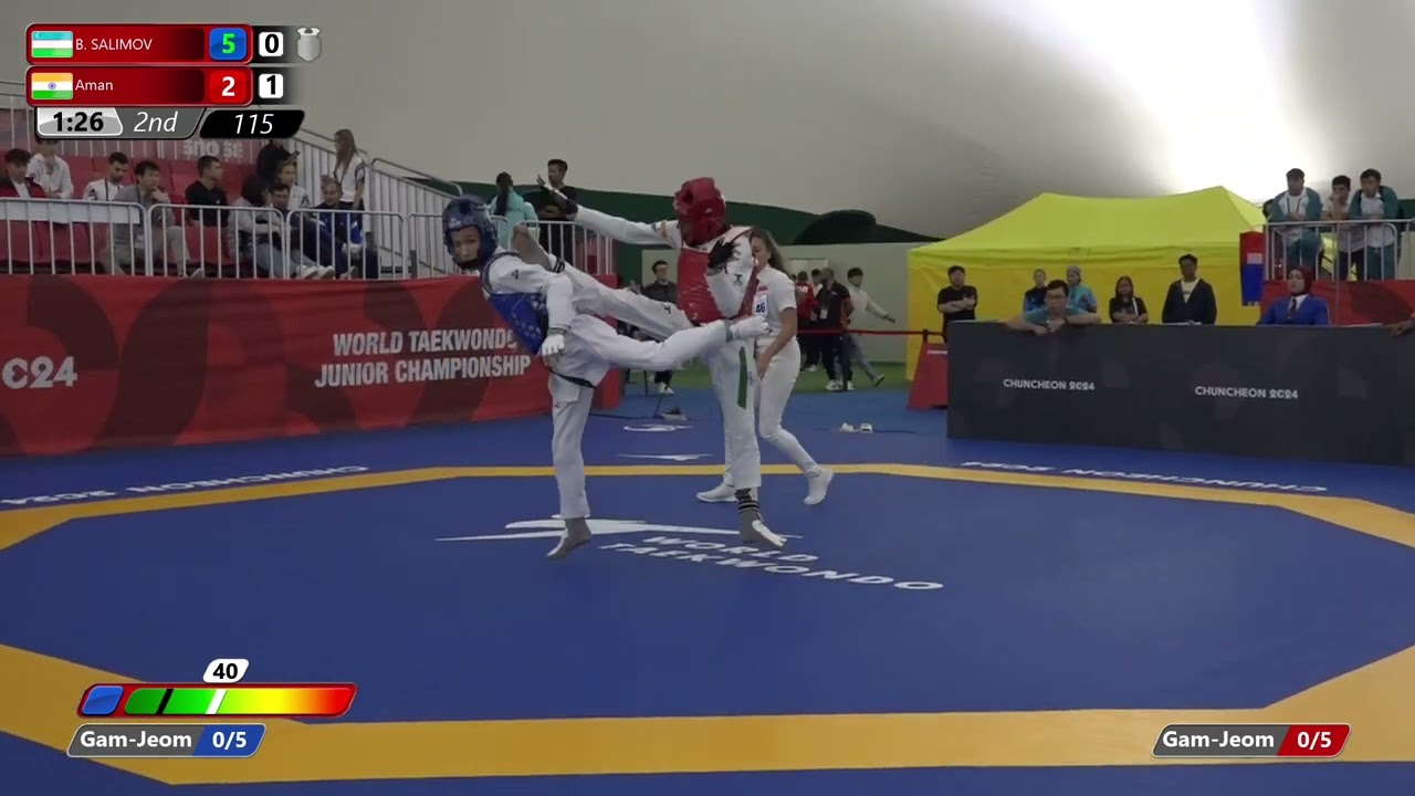 115 Round of 32 Men 48kg UZB B SALIMOV IND Aman