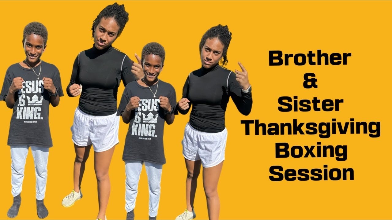 SISTER & BROTHER TRAINING with DAD. background