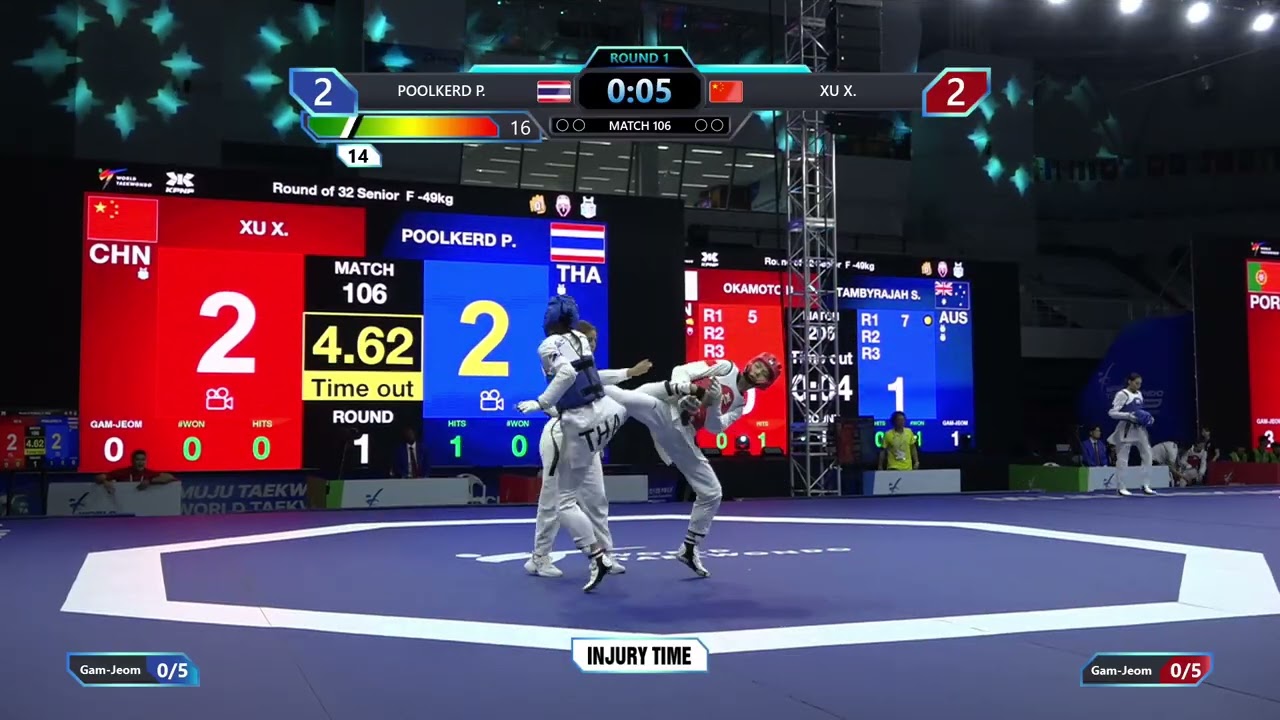 106 Round of 32 F 49kg THA POOLKERD P CHN XU X PGM