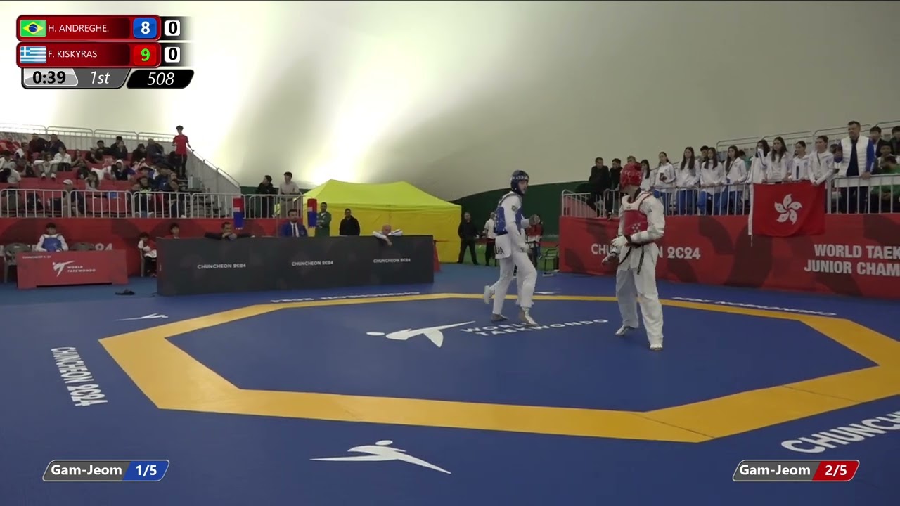 508 Round of 64 Men 68kg BRA ANDREGHETONI BERTHI Hector GRE KISKYRAS Foivos backdrop