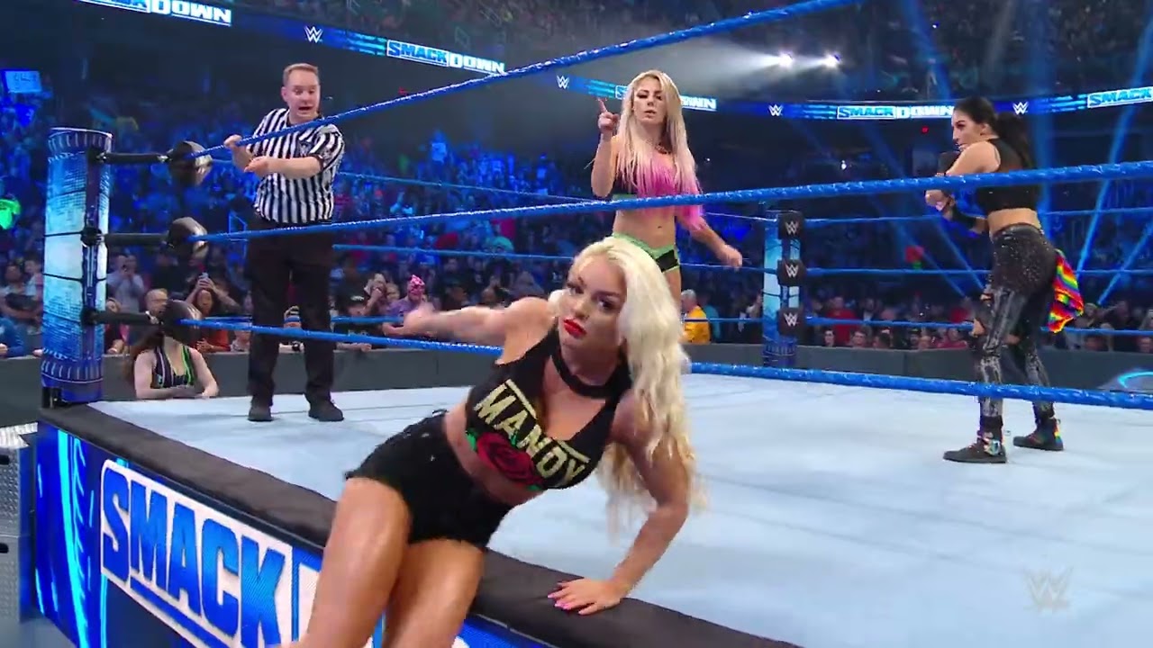 1080pHD WWE Smackdown 01/17/20 Alexa Bliss vs Sonya Deville (Otis Catches Sexy Mandy Ringside) background