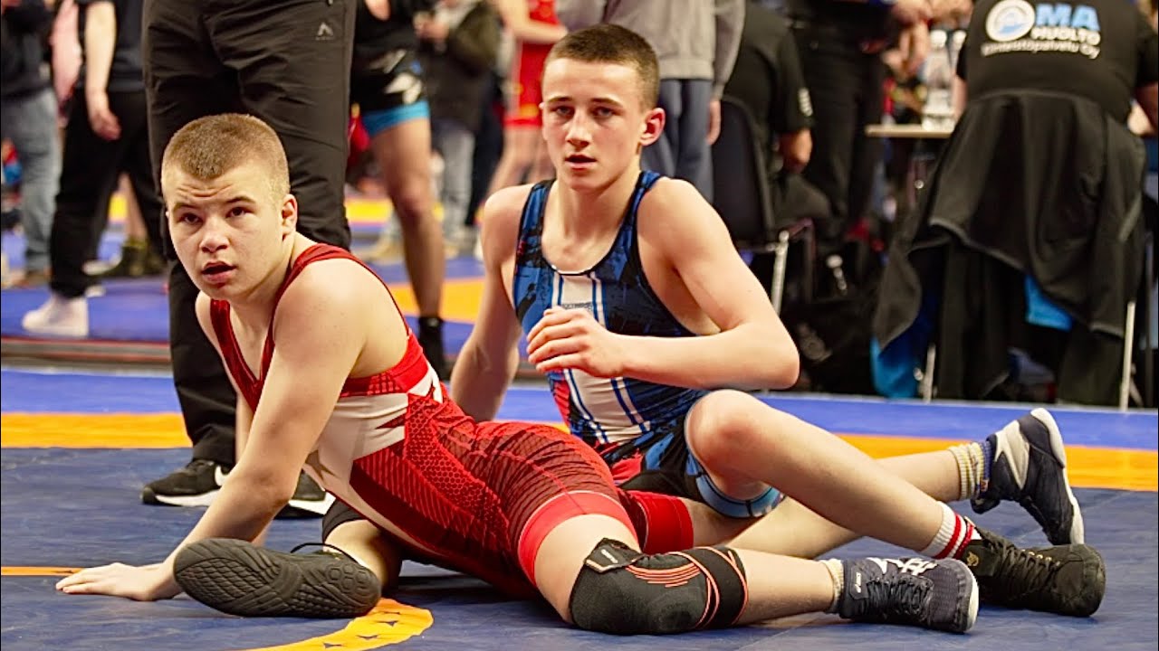 U15 Ivan Khekalo (UKR) vs Natan Wolski (POL) 57kg. Freestyle boys wrestling. B-cam-man backdrop