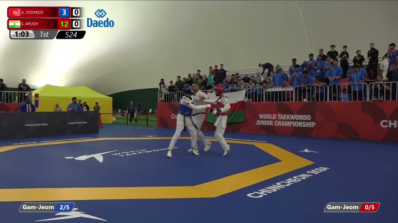 524 Round of 16 Men 51kg KGZ A SYDYKOV IND S AYUSH