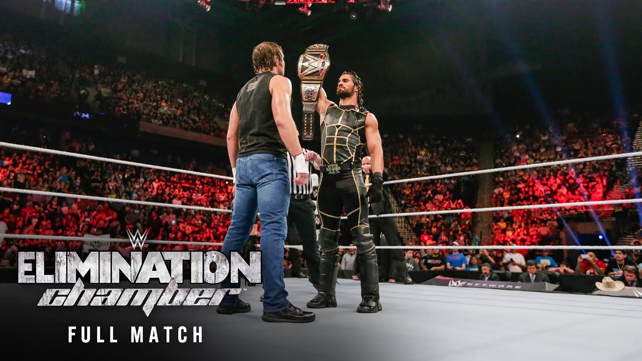 FULL MATCH: Rollins vs. Ambrose — WWE World Heavyweight Title Match: WWE Elimination Chamber 2015 backdrop