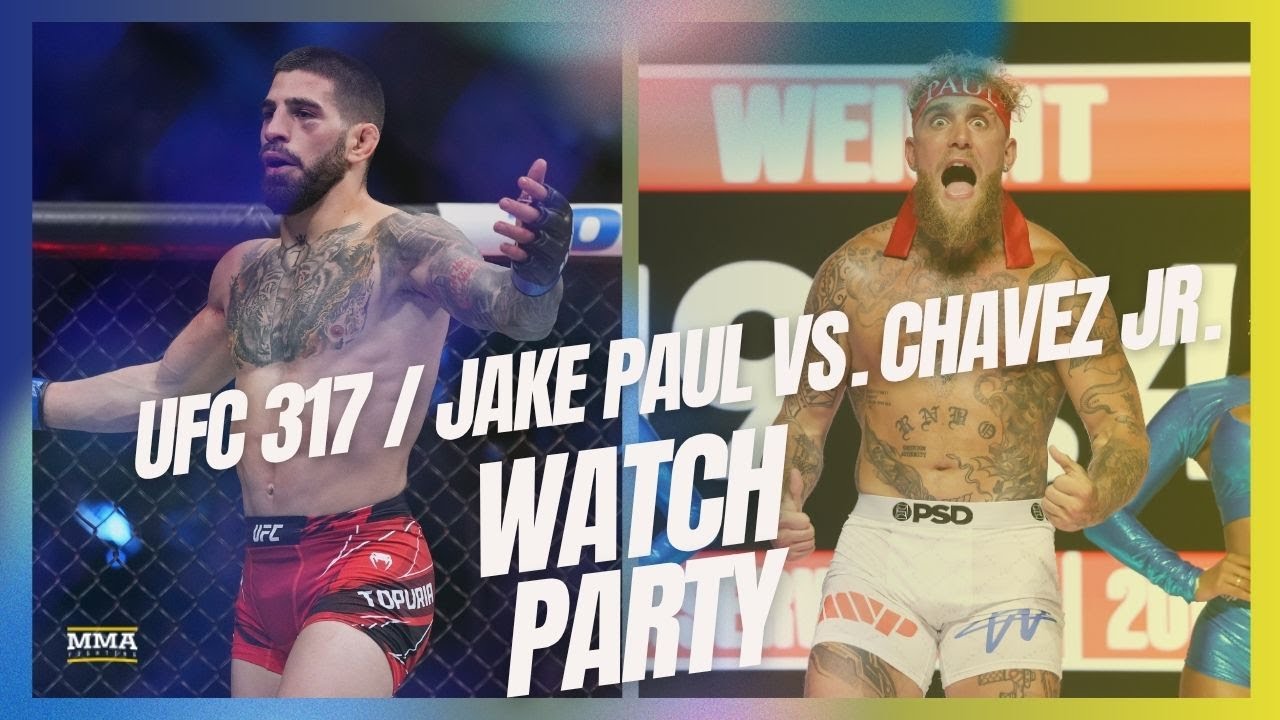 π΄ UFC 317: Topuria vs. Oliveira LIVE STREAM | Jake Paul vs. Julio Cesar Chavez Jr. | Watch Party background