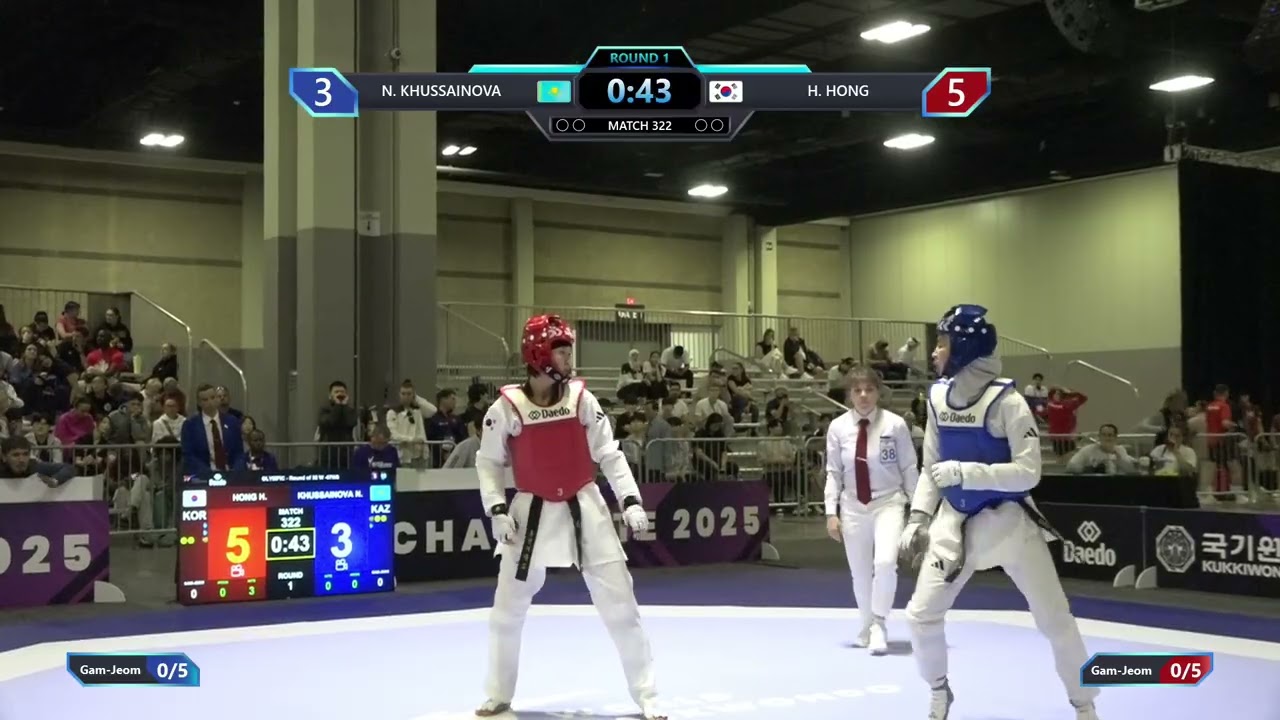 322 Round of 32 W 67kg KAZ N KHUSSAINOVA KOR H HONG PGM