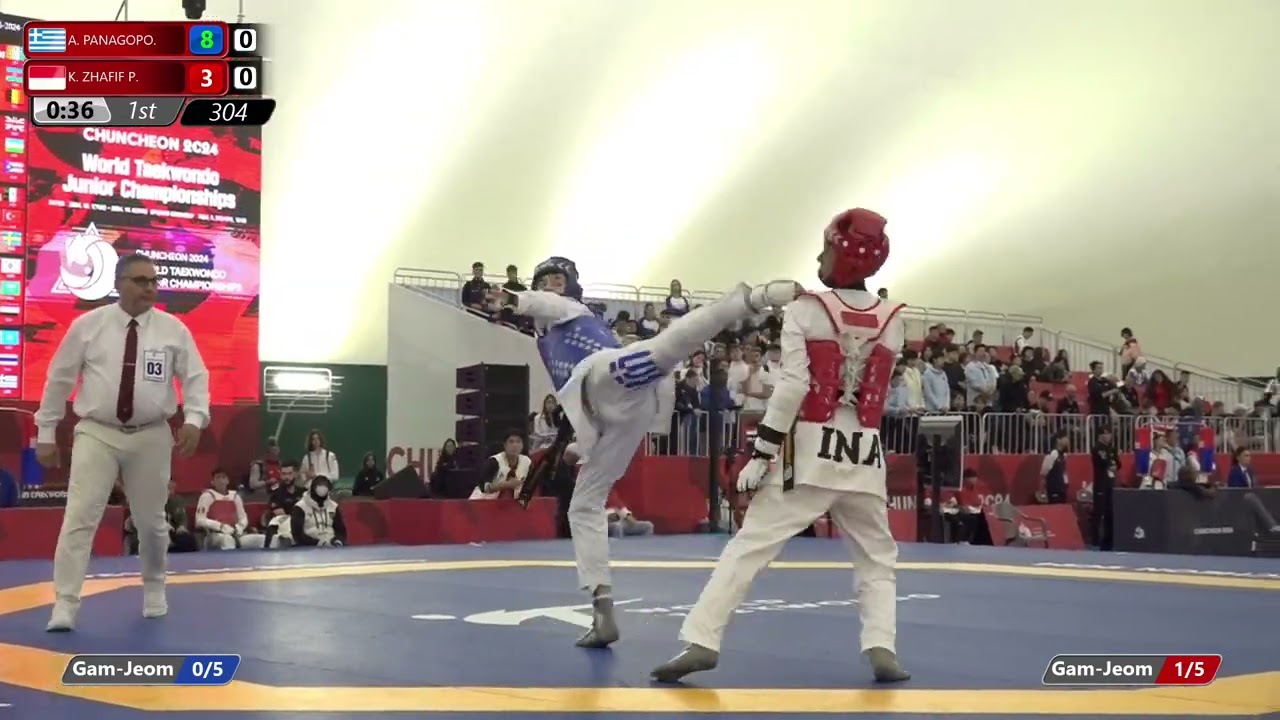 304 Round of 64 Men 59kg GRE A PANAGOPO INA K ZHAFIF P background