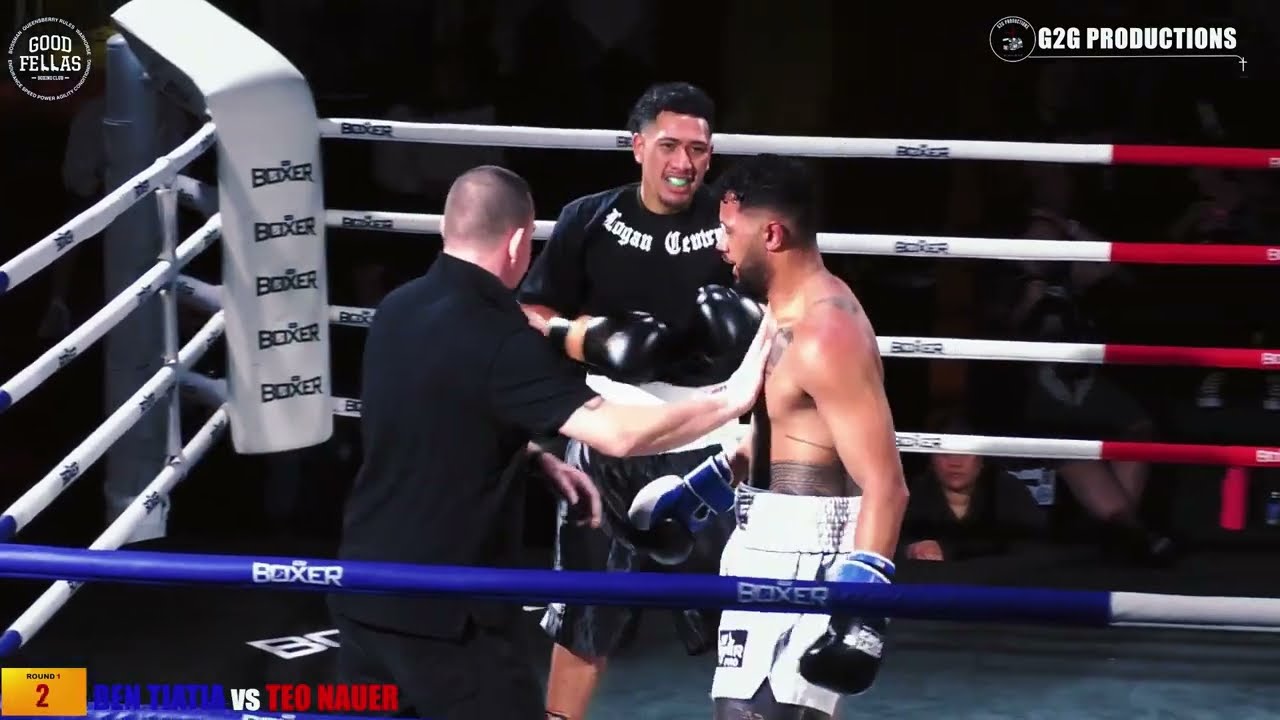 GOODFELLAS BRAGGING RIGHTS 4: KING OF CENTRAL - BEN TIATIA vs TEO NAUER Boxing Fight background