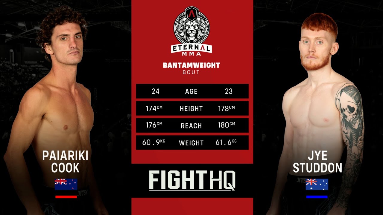 Eternal MMA 90 : Paiariki Cook VS Jye Studdon | FULL FIGHT background