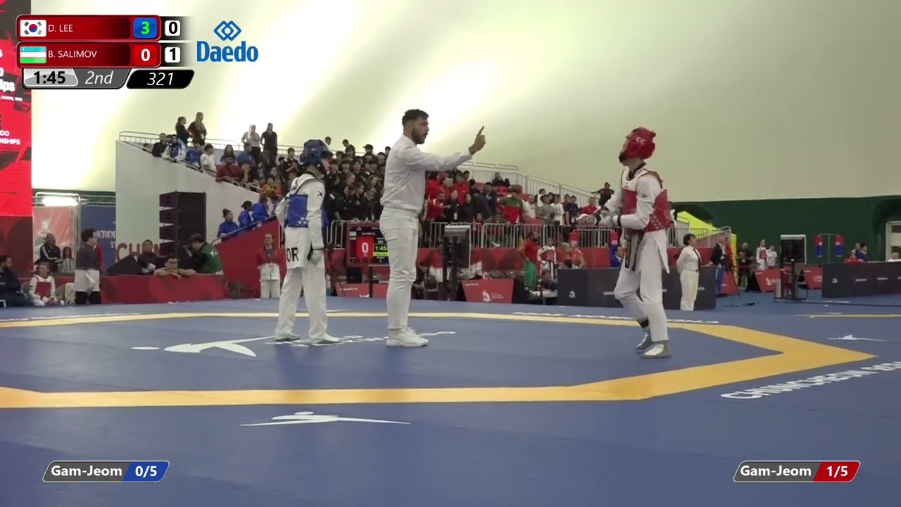 321 Round of 16 Men 48kg KOR D LEE UZB B SALIMOV background