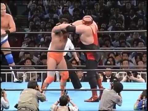 AJPW - Vader & Stan Hansen vs Kenta Kobashi & Johnny Ace background