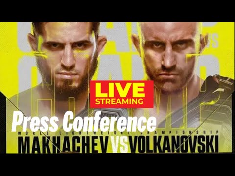 UFC 284 PRESS CONFERENCE: Makhachev vs Volkanovski | LIVE COVERAGE background