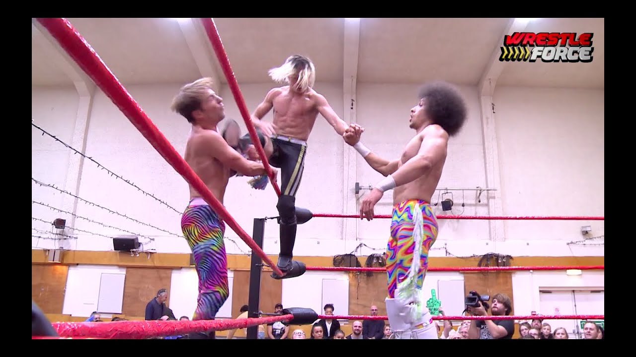 Kieron Lacey & Mark Trew vs Oli Peace & K.M Lane (WRESTLEFORCE Tag Team Title Match) Harlow 03.10.21 backdrop