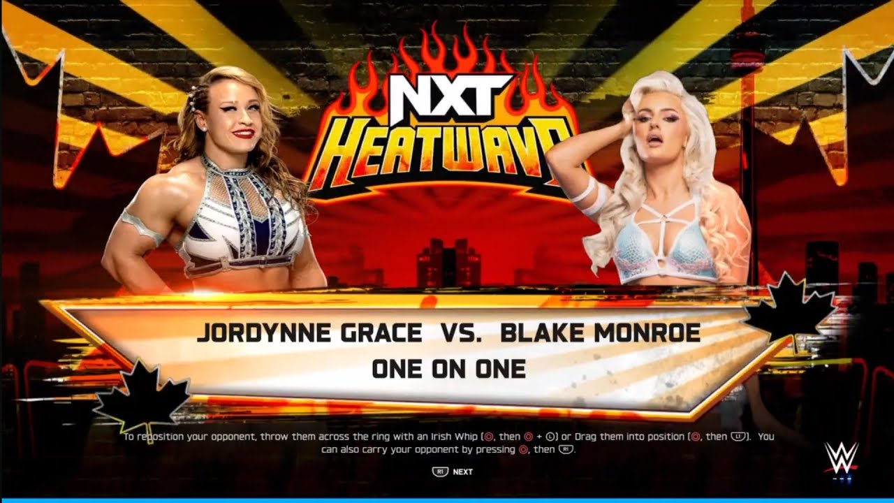 Joedynne Grace vs Blake Monroe. Heatwave. WWE 2K25