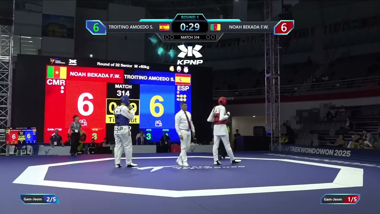314 Round of 32 M +80kg ESP TROITINO AMOEDO S CMR NOAH BEKADA F W PGM background