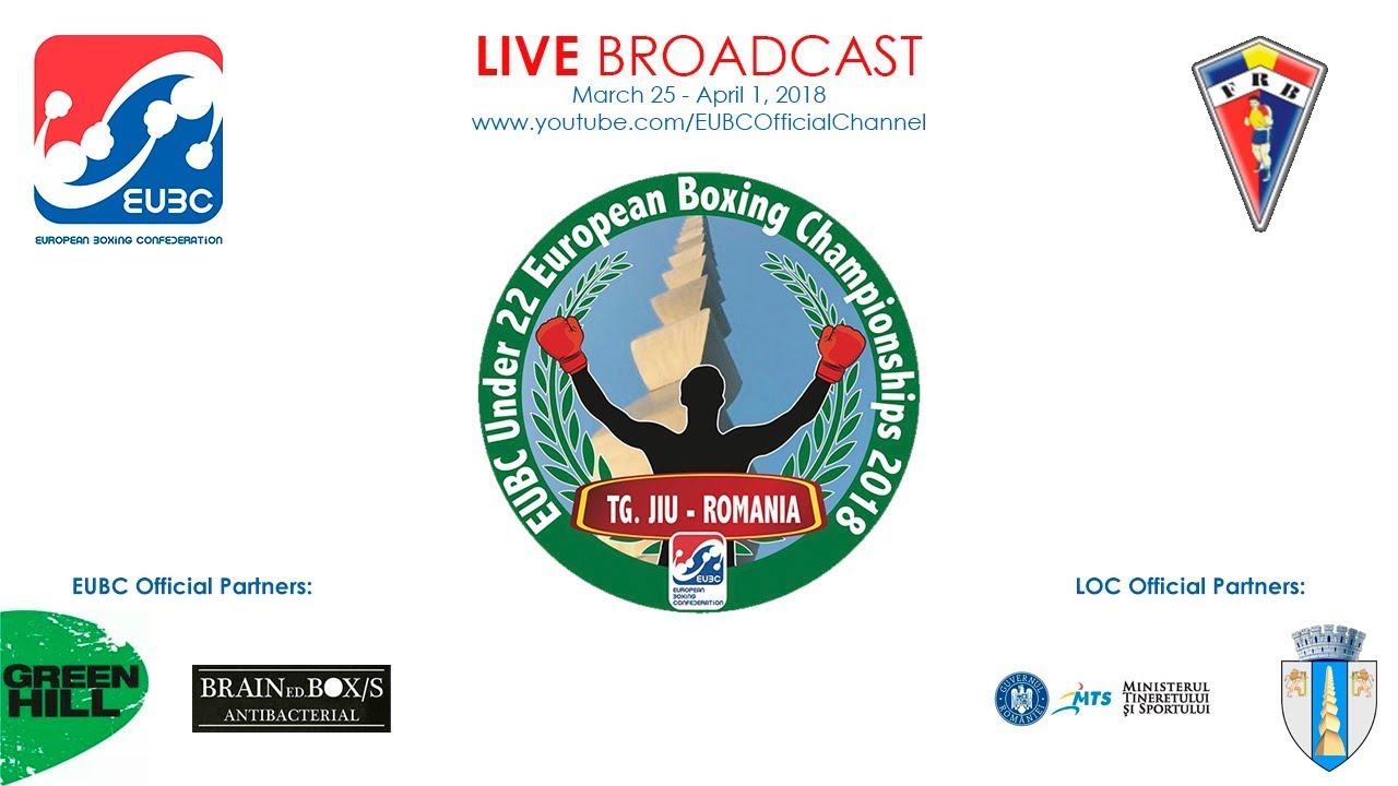 EUBC U22 European Boxing Championships TARGU JIU 2018 - Day 7 - Finals - 01/04/2018 @ 13:30 background