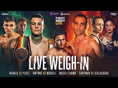 LIVE Fight Night Weigh-Ins | Gwynne v Marsili | Noakes v Perez | TNT Sports background