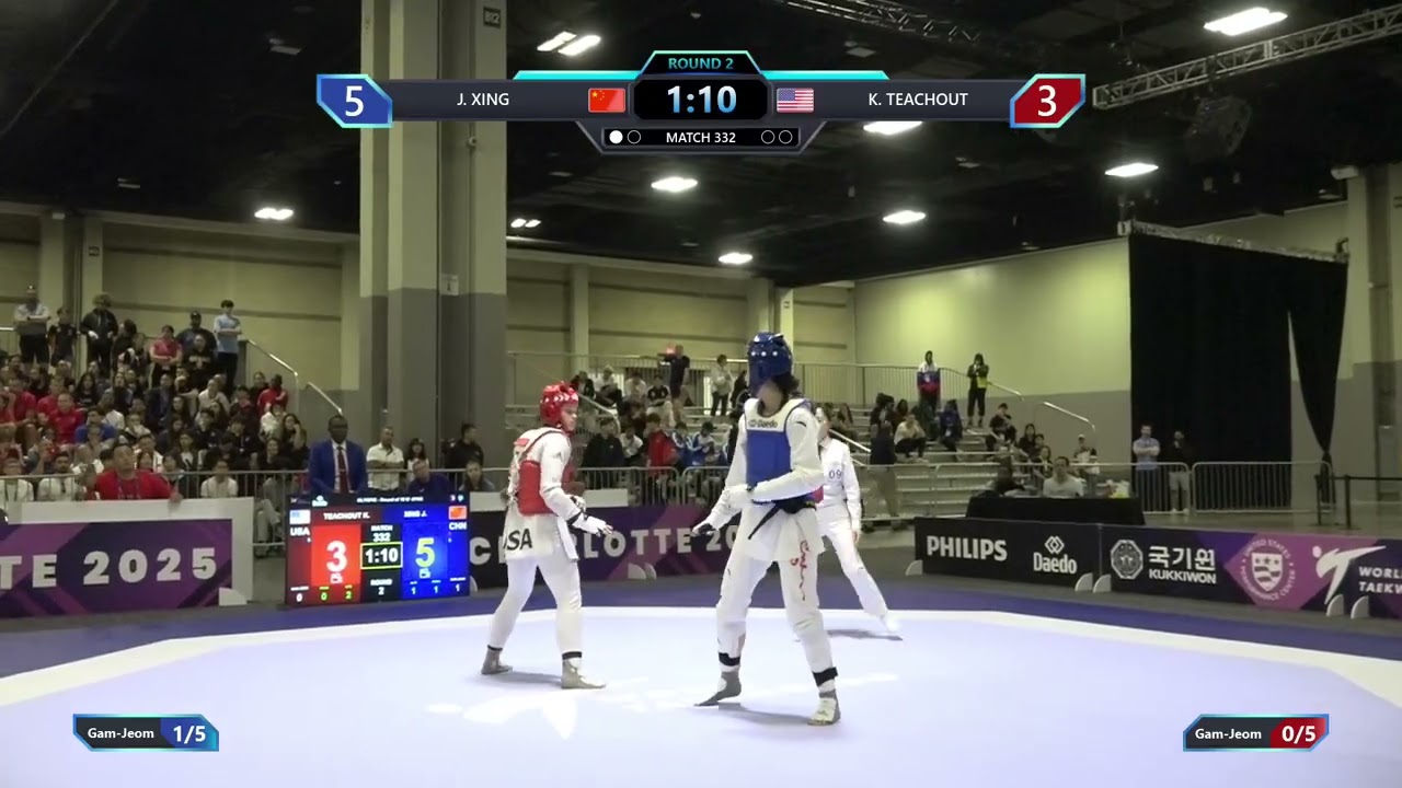 332 Round of 16 W 67kg CHN J XING USA K TEACHOUT PGM