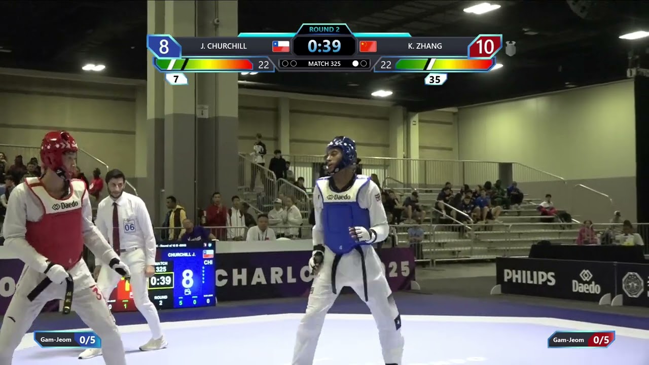 325 Round of 16 M 80kg CHI J CHURCHILL CHN K ZHANG PGM background