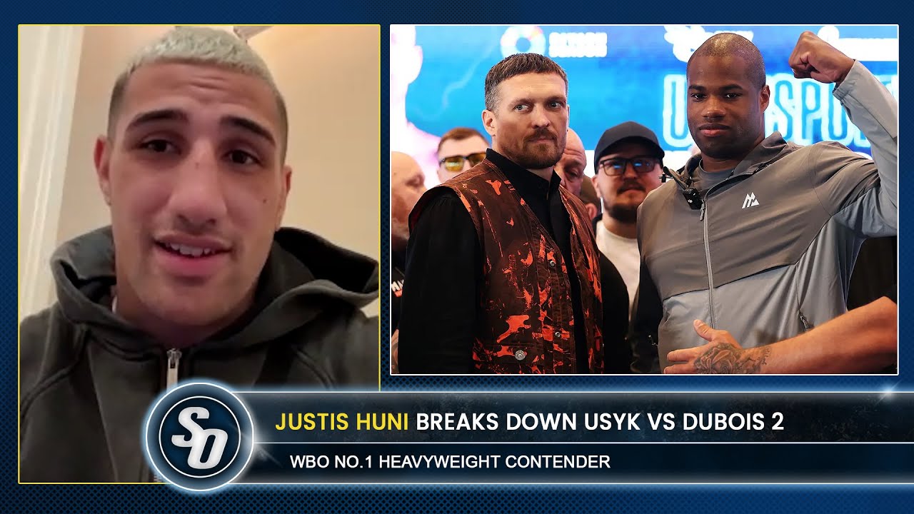 'USYK TOO SMART & SLICK FOR DUBOIS!' - Justis Huni PREDICTS Anthony Joshua vs Tyson Fury background