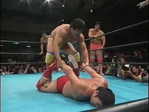AJPW - Mitsuharu Misawa, Toshiaki Kawada & Hiroshi Hase vs Kenta Kobashi, Akira Taue & Jun Akiyama background