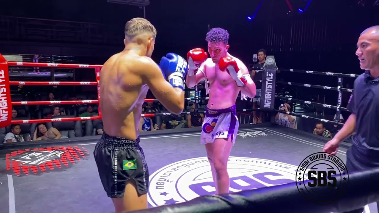 Fari Sor Setdamrong (red) v Maycon 🇧🇷Phuket Fight Club (blue) backdrop