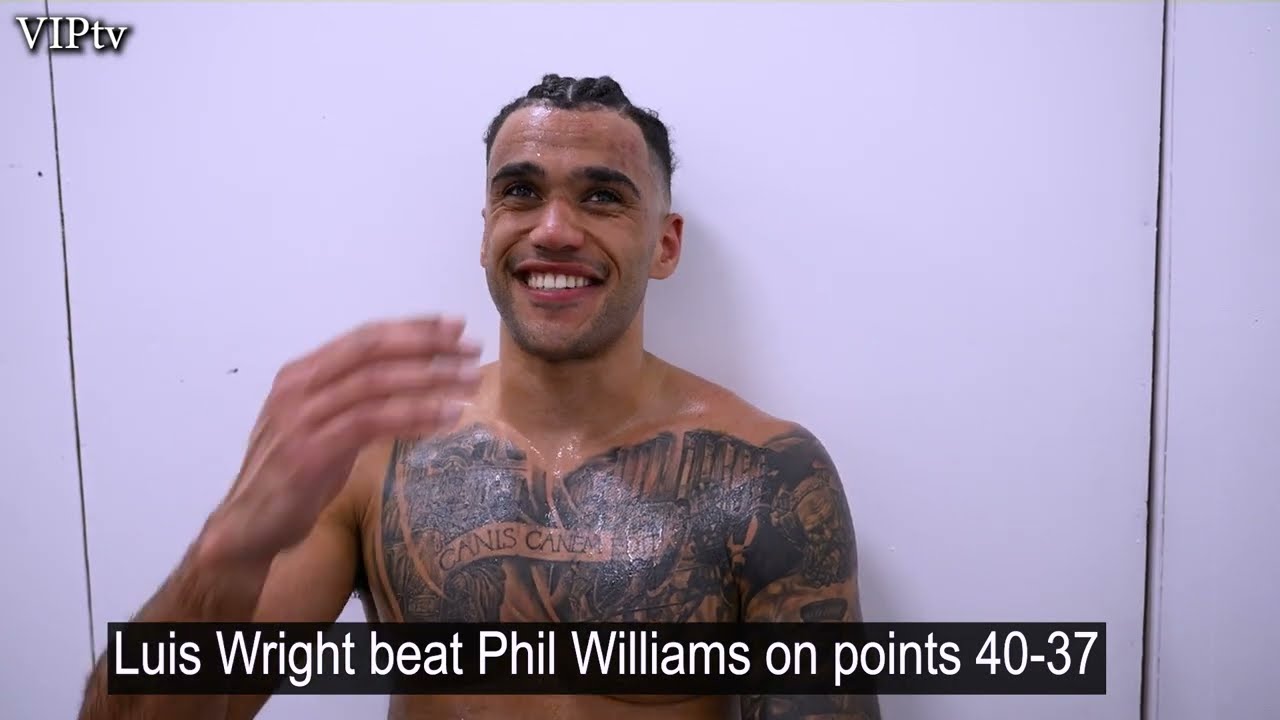 Luis Wright kickstarts VIP's Blackpool show and pro career with a fine win over Phil Williams background