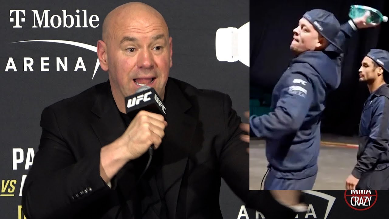 Dana White Reacts to Nate Diaz & Islam Makhachev BOTTLE altercation background