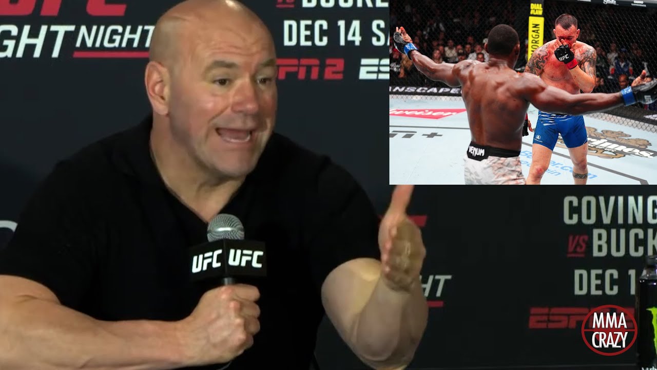 Dana White Reacts to Colby Covington TKO LOSS to Joaquin Buckley at UFC Tampa background