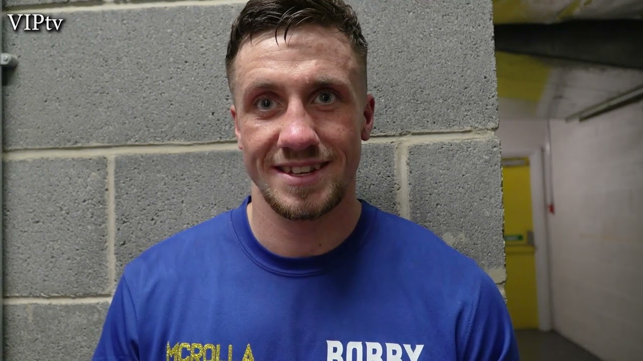 Bobby Faulkner on his dominant victory on the Wasserman boxing undercard on DAZN background
