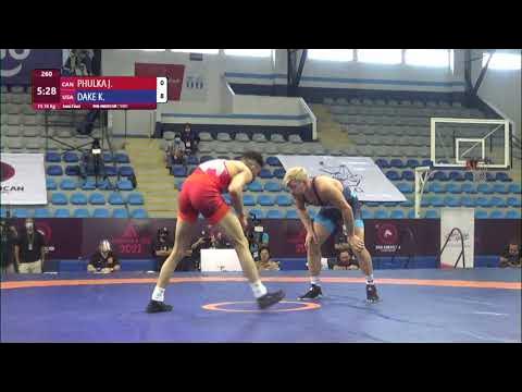 1/2 FS - 74 kg: J. PHULKA (CAN) v. K. DAKE (USA) background